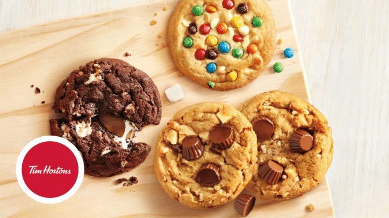 Photo of Tim Hortons Dream Cookies in chocolate, Smarties and peanut butter flavours