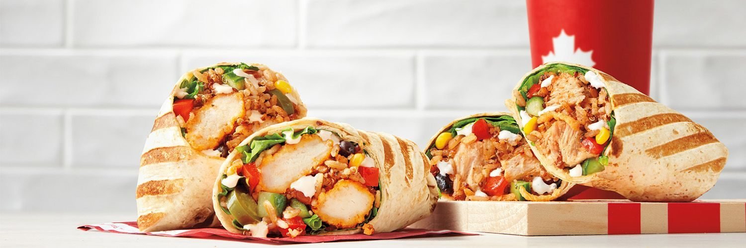 Photo of Tim Hortons loaded wraps filled with grilled chicken
