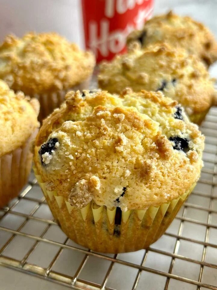 Photo of freshly baked wild blueberry muffins